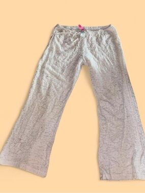 90s Betsey Johnson Cream Lace Waistband pants with Pink Brand Tag